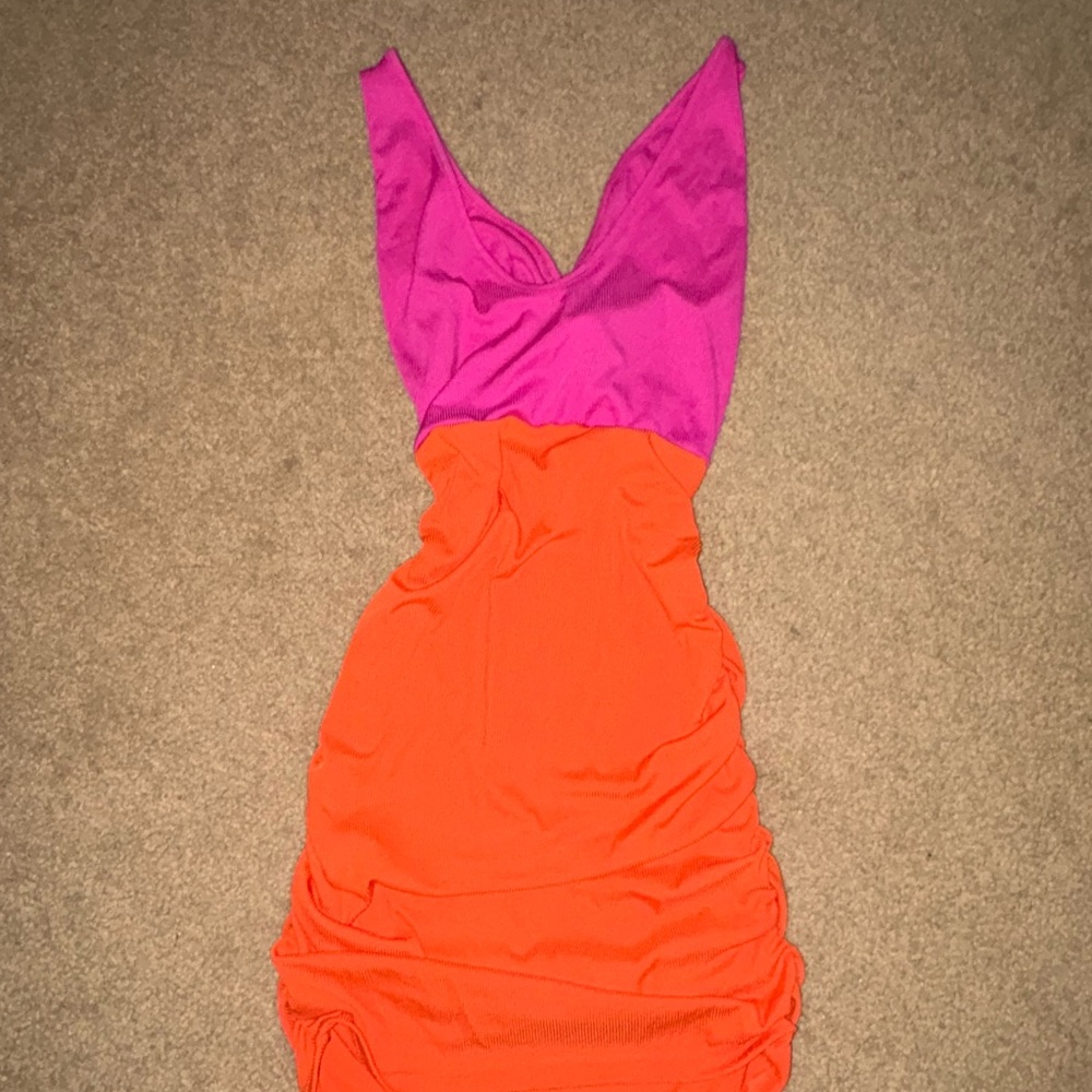 Vibrant Orange and Purple Dress